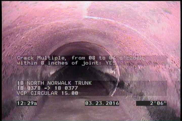 Crack Multiple, from 08 to 04 o'clock, within 8 inches of joint: YES