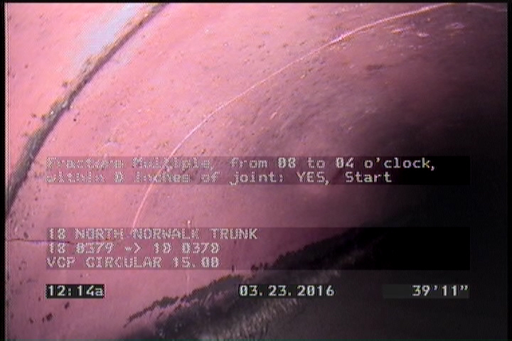 Fracture Multiple, from 08 to 04 o'clock, within 8 inches of joint: YES, Start