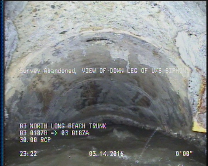 Survey Abandoned - VIEW OF DOWN LEG OF U/S SIPHON.