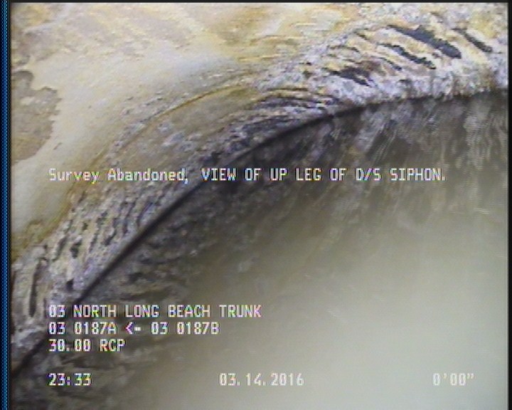 Survey Abandoned - VIEW OF UP LEG OF D/S SIPHON.