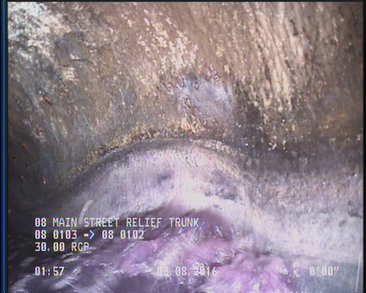 Deposits Attached Grease, 5 %of cross sectional area, from 03 to 09 o'clock, , within 8 inches of joint: YES, Start