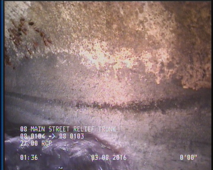 Deposits Attached Grease, 5 %of cross sectional area, from 04 to 08 o'clock, , within 8 inches of joint: YES, Start