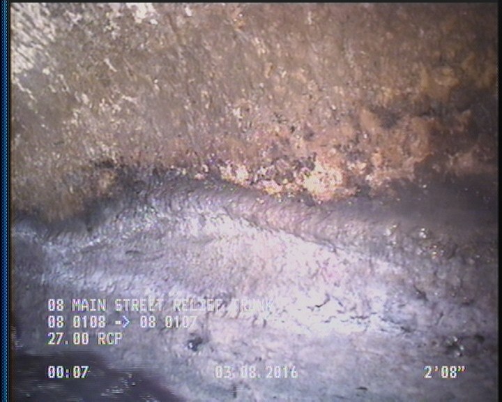 Deposits Attached Grease, 5 %of cross sectional area, from 04 to 08 o'clock, , within 8 inches of joint: YES, Start