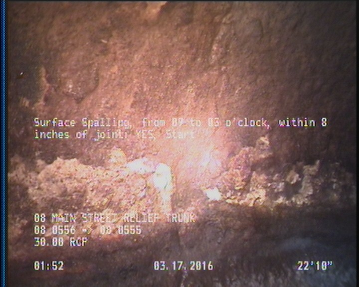 Surface Spalling, from 09 to 03 o'clock, within 8 inches of joint: YES, Start