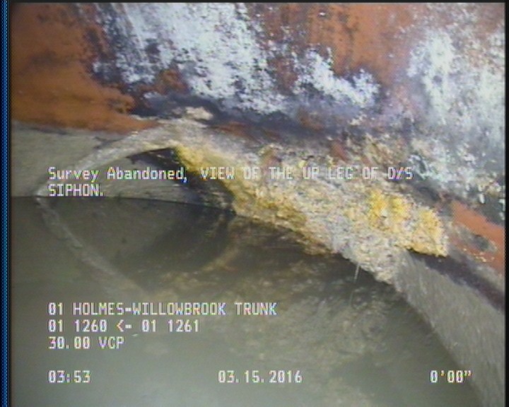 Survey Abandoned - VIEW OF THE UP LEG OF D/S SIPHON.