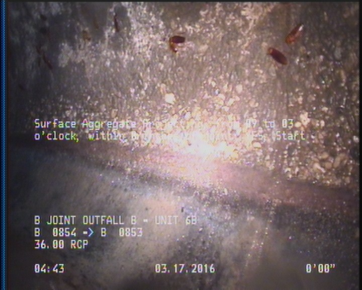 Surface Aggregate Projecting, from 09 to 03 o'clock, within 8 inches of joint: YES, Start