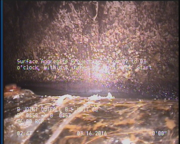 Surface Aggregate Projecting, from 09 to 03 o'clock, within 8 inches of joint: YES, Start