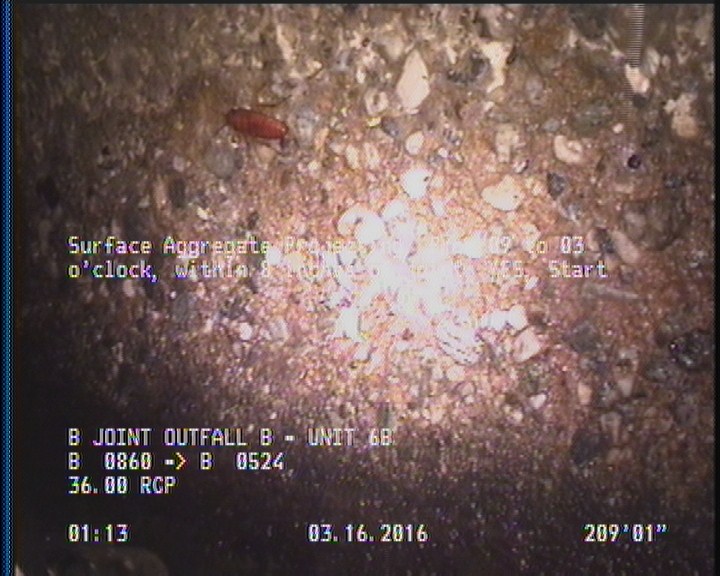 Surface Aggregate Projecting, from 09 to 03 o'clock, within 8 inches of joint: YES, Start