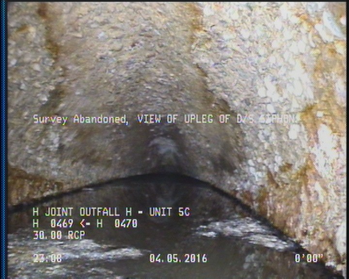 Survey Abandoned - VIEW OF UPLEG OF D/S SIPHON.