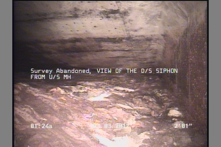 Survey Abandoned - VIEW OF THE U/S SIPHON FROM D/S MH
