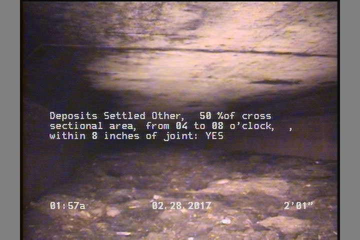 Deposits Settled Other, 50 %of cross sectional area, from 04 to 08 o'clock, , within 8 inches of joint: YES