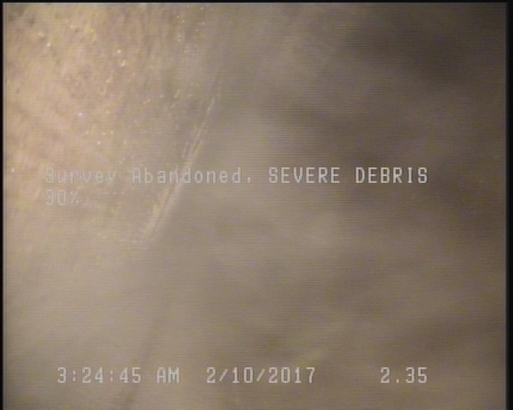 Survey Abandoned - SEVERE DEBRIS 30%
