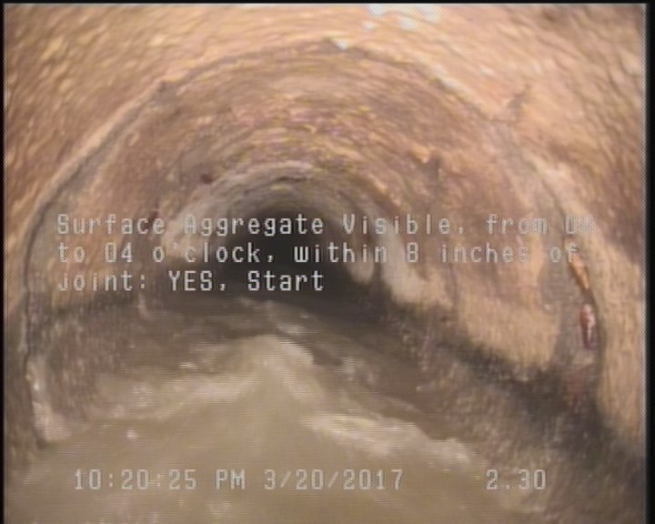 Surface Aggregate Visible, from 08 to 04 o'clock, within 8 inches of joint: YES, Start