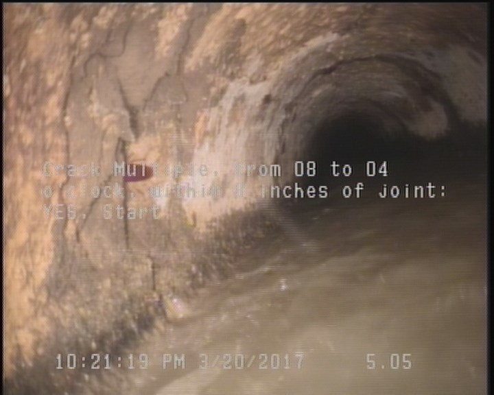 Crack Multiple, from 08 to 04 o'clock, within 8 inches of joint: YES, Start