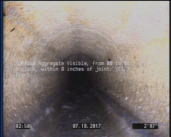 Surface Aggregate Visible, from 08 to 04 o'clock, within 8 inches of joint: YES, Start
