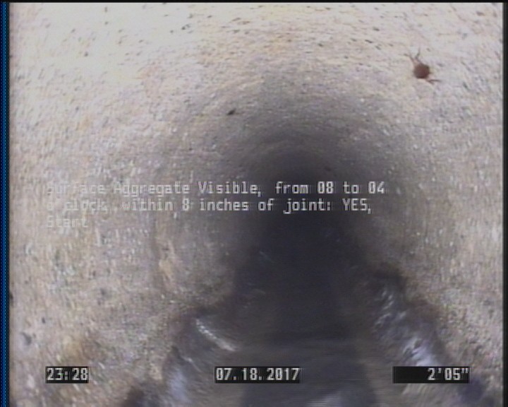 Surface Aggregate Visible, from 08 to 04 o'clock, within 8 inches of joint: YES, Start