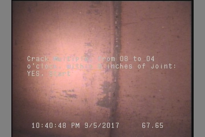 Crack Multiple, from 08 to 04 o'clock, within 8 inches of joint: YES, Start