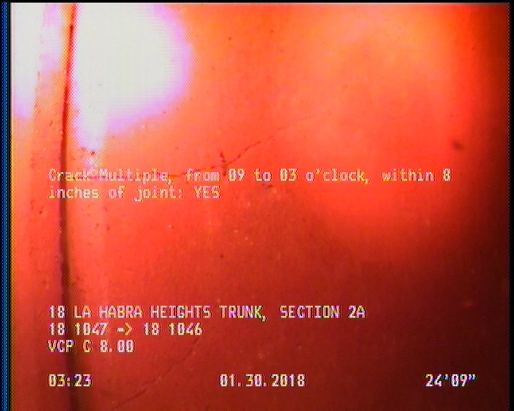 Crack Multiple, from 09 to 03 o'clock, within 8 inches of joint: YES