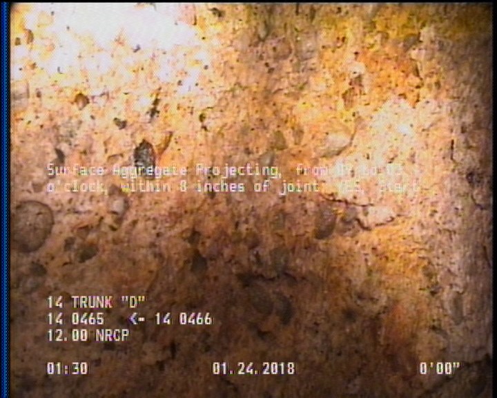 Surface Aggregate Projecting, from 09 to 03 o'clock, within 8 inches of joint: YES, Start