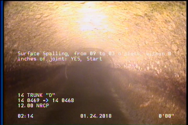 Surface Spalling, from 09 to 03 o'clock, within 8 inches of joint: YES, Start