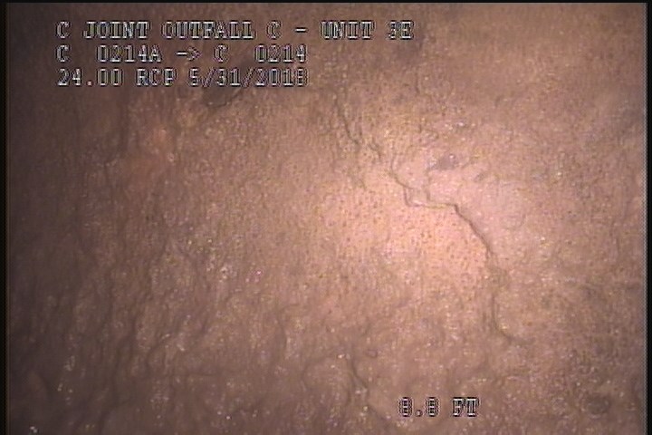 Surface Spalling, from 08 to 04 o'clock, within 8 inches of joint: YES, Start - BLISTERING PEELING CONCRETE