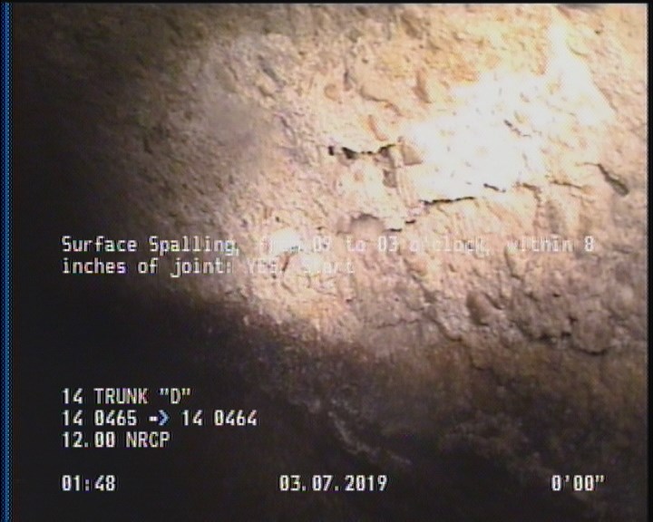 Surface Spalling, from 09 to 03 o'clock, within 8 inches of joint: YES, Start