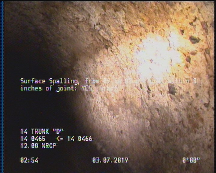 Surface Spalling, from 09 to 03 o'clock, within 8 inches of joint: YES, Start