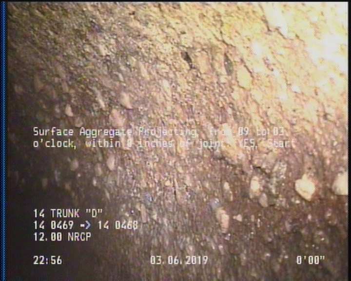 Surface Aggregate Projecting, from 09 to 03 o'clock, within 8 inches of joint: YES, Start