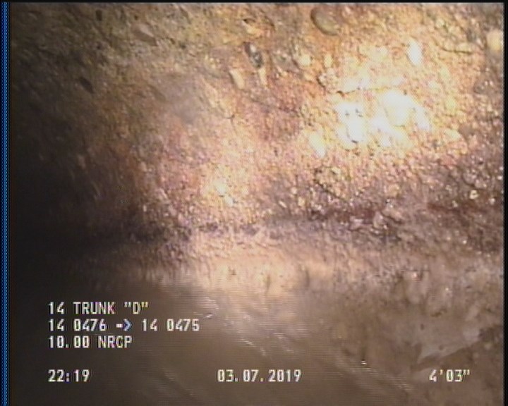 Deposits Attached Grease, 5 %of cross sectional area, from 03 to 09 o'clock, , within 8 inches of joint: YES, Start