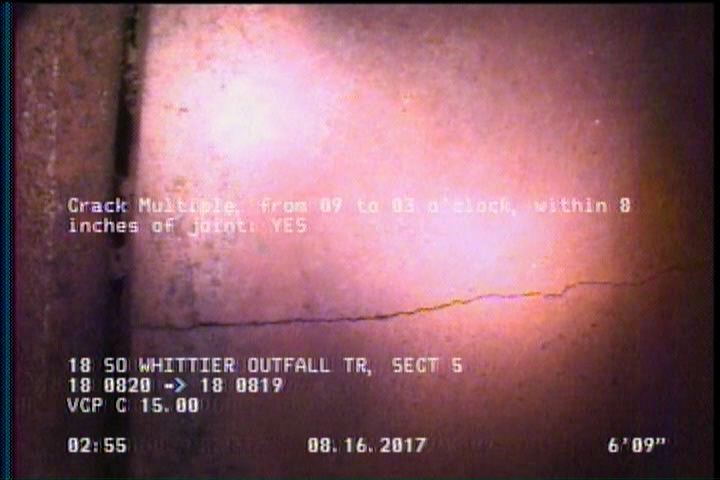 Crack Multiple, from 09 to 03 o'clock, within 8 inches of joint: YES