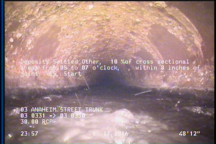 Deposits Settled Other, 10 %of cross sectional area, from 05 to 07 o'clock, , within 8 inches of joint: YES, Start