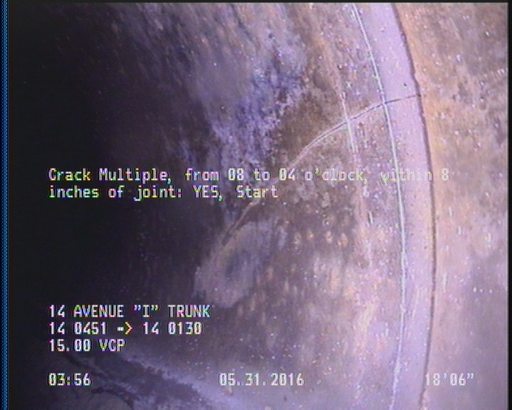 Crack Multiple, from 08 to 04 o'clock, within 8 inches of joint: YES, Start