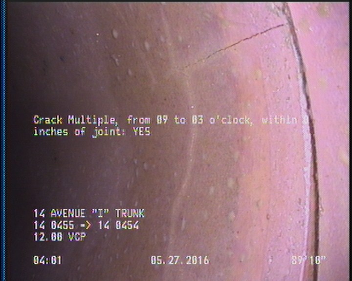 Crack Multiple, from 09 to 03 o'clock, within 8 inches of joint: YES