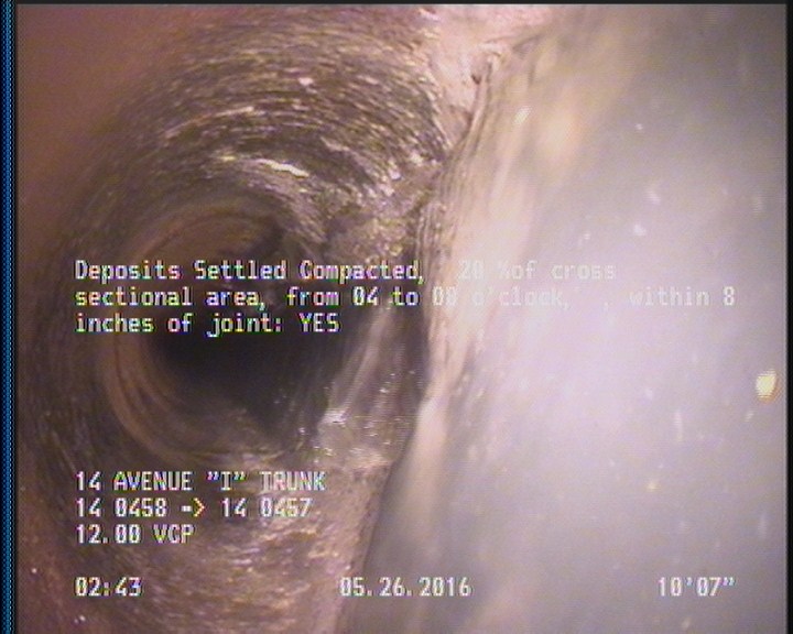 Deposits Settled Compacted, 20 %of cross sectional area, from 04 to 08 o'clock, , within 8 inches of joint: YES