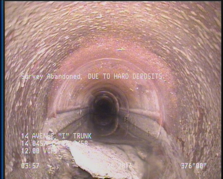 Survey Abandoned - DUE TO HARD DEPOSITS.