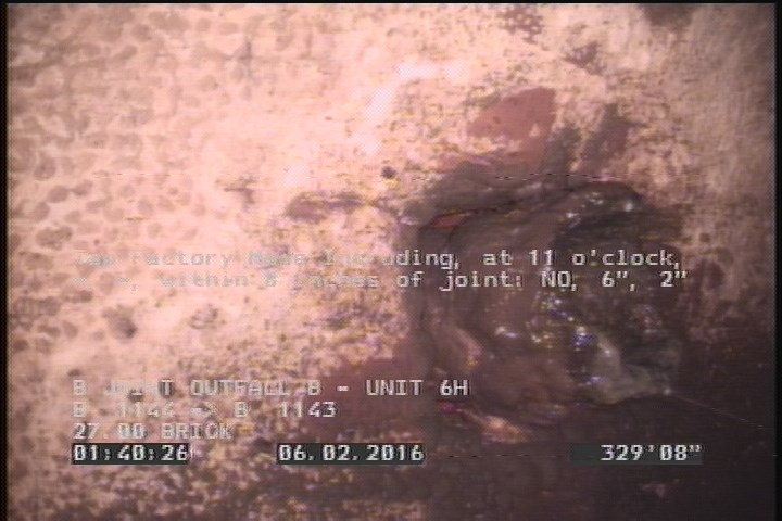 Tap Factory Made Intruding, at 11 o'clock, -, -, within 8 inches of joint: NO, 6", 2"