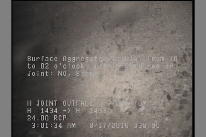 Surface Aggregate Visible, from 10 to 02 o'clock, within 8 inches of joint: NO, Start