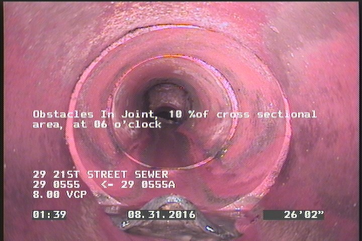 Obstacles In Joint, 10 %of cross sectional area, at 06 o'clock