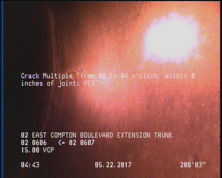 Crack Multiple, from 08 to 04 o'clock, within 8 inches of joint: YES