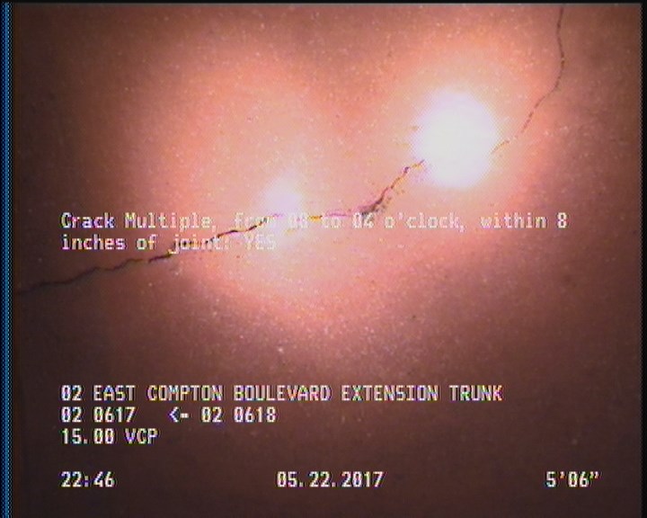Crack Multiple, from 08 to 04 o'clock, within 8 inches of joint: YES