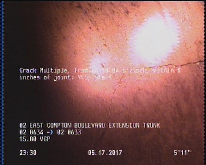 Crack Multiple, from 08 to 04 o'clock, within 8 inches of joint: YES, Start