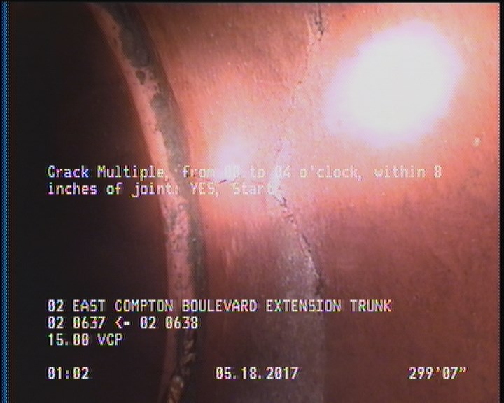 Crack Multiple, from 08 to 04 o'clock, within 8 inches of joint: YES, Start