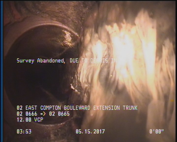 Survey Abandoned - DUE TO DEBRIS IN MH.