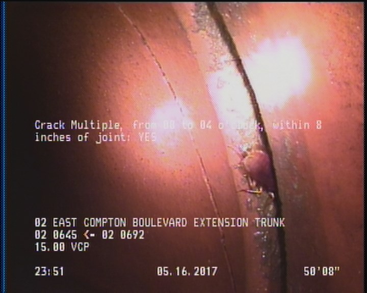 Crack Multiple, from 08 to 04 o'clock, within 8 inches of joint: YES