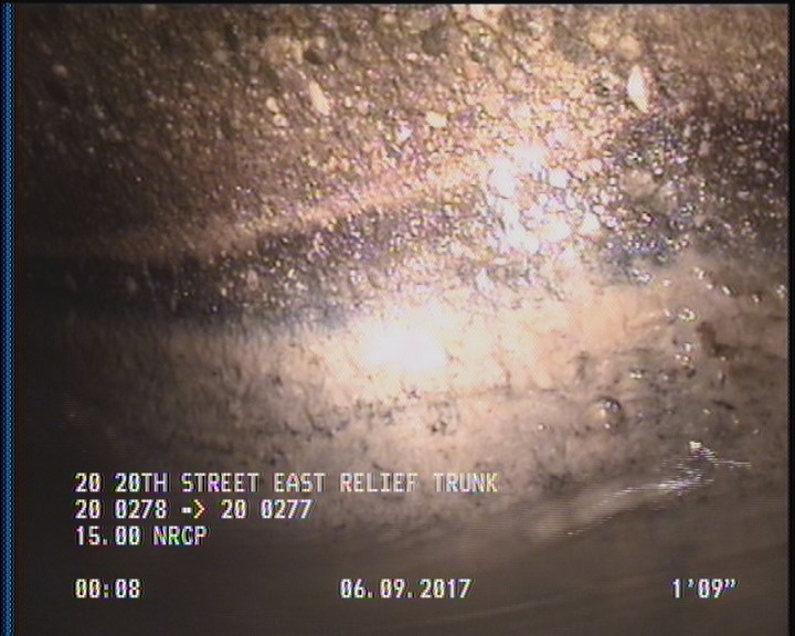 Deposits Attached Grease, 5 %of cross sectional area, from 03 to 09 o'clock, , within 8 inches of joint: YES, Start