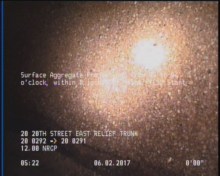 Surface Aggregate Projecting, from 08 to 04 o'clock, within 8 inches of joint: YES, Start