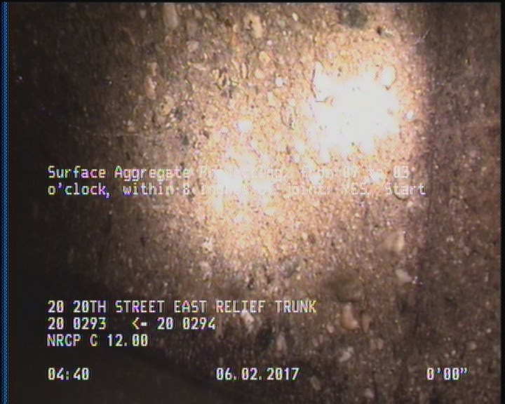 Surface Aggregate Projecting, from 09 to 03 o'clock, within 8 inches of joint: YES, Start