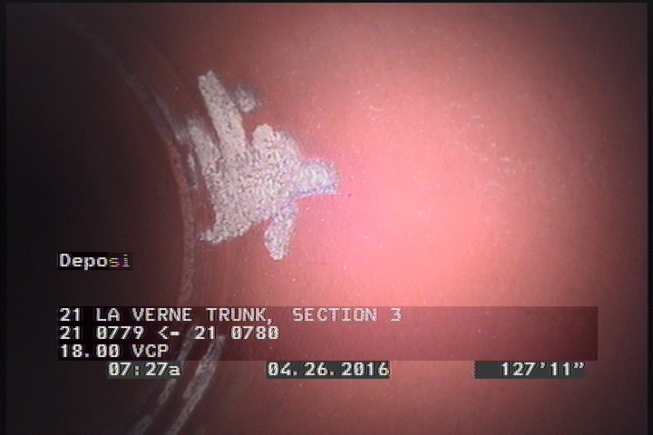 Deposits Attached Encrustation, 5 %of cross sectional area, from 12 to 03 o'clock, , within 8 inches of joint: YES