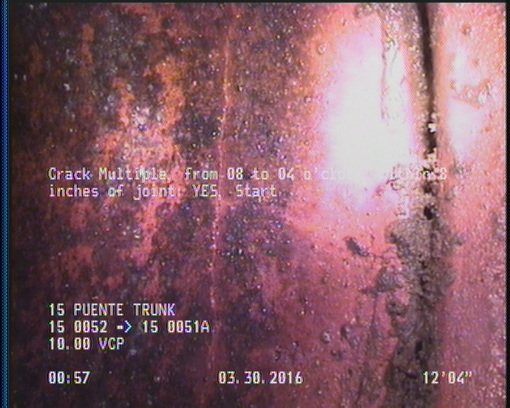 Crack Multiple, from 08 to 04 o'clock, within 8 inches of joint: YES, Start