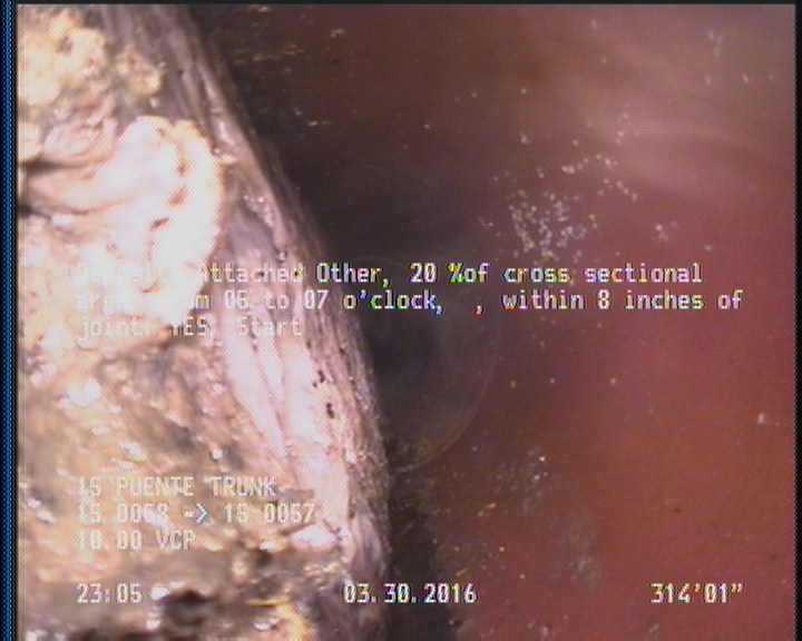 Deposits Settled Other, 25 %of cross sectional area, from 04 to 08 o'clock, , within 8 inches of joint: YES, Start
